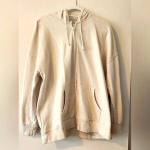 Women's Cream Hoodie Zip-up